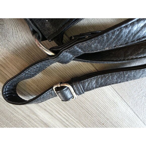 Carlos By Carlos Santana Black Studded Crossbody Bag With Adjustable Strap - Picture 5 of 9